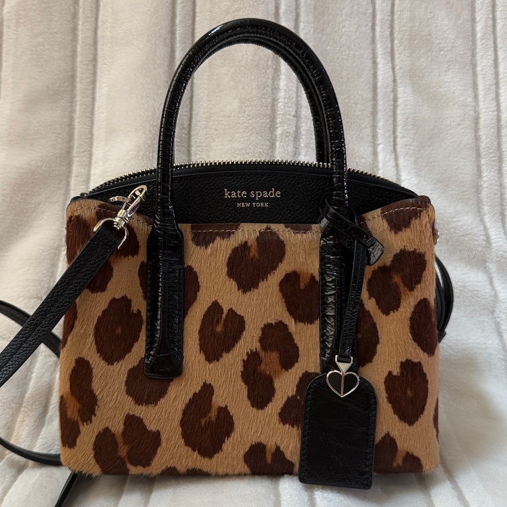 ~SOLD~ Kate Spade NY Margaux Haircalf Mini Satchel Crossbody Bag Leopard Print - Picture 13 of 14